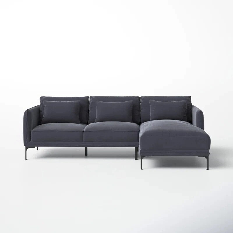 Gray sectional sofa on a white background