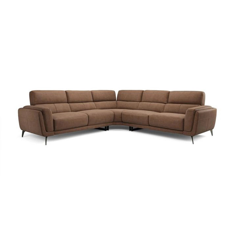 Structured backrests, box arms, and piped seams highlight its contemporary sofa design - 2+corner+2