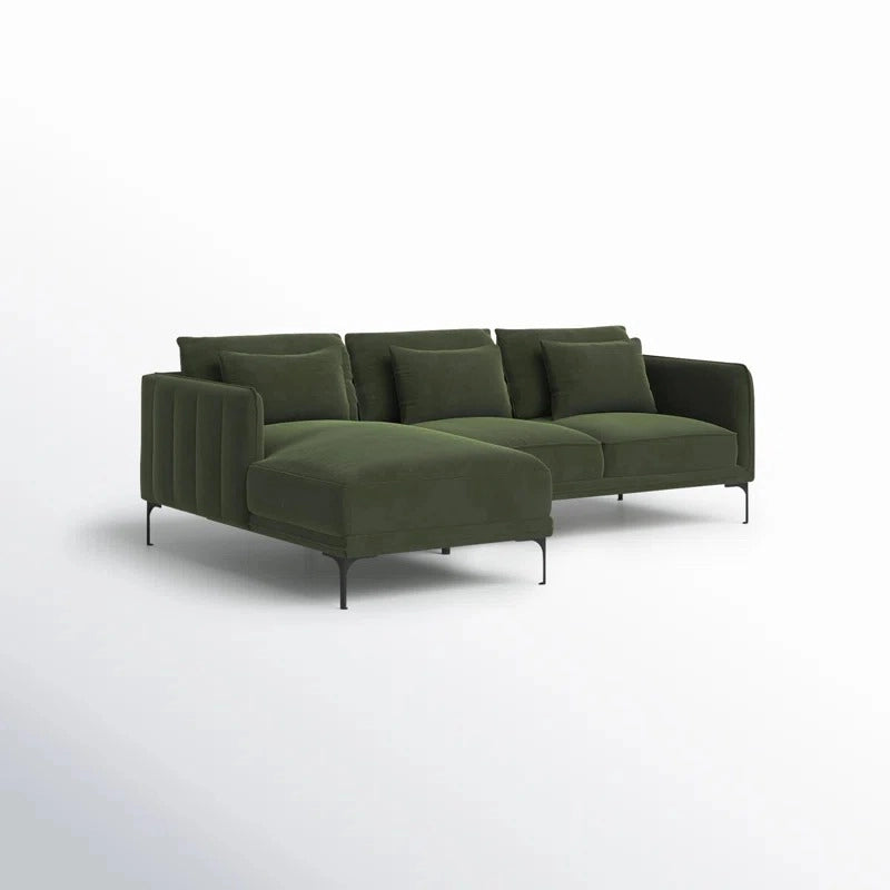 Modern living room couch setup, contemporary sofa design, fabric sofa,2+lounger - olive green