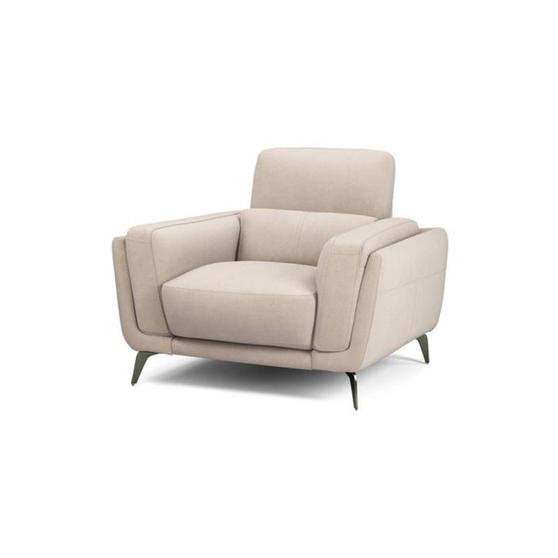 Deep-seating mocha cream couch with designable sofa set and fabric sofa features - 1 seater