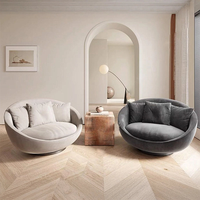 Deep padded seat in charcoal grey + single couch + sofa & chair