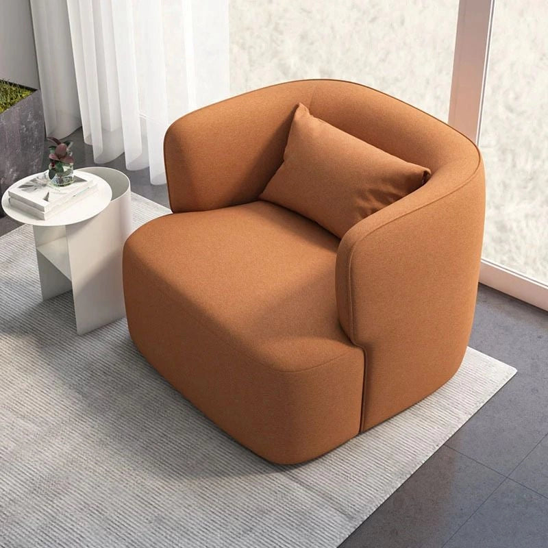 Shelter-arm sofa chair, armchairs for living room, terracotta velvet finish