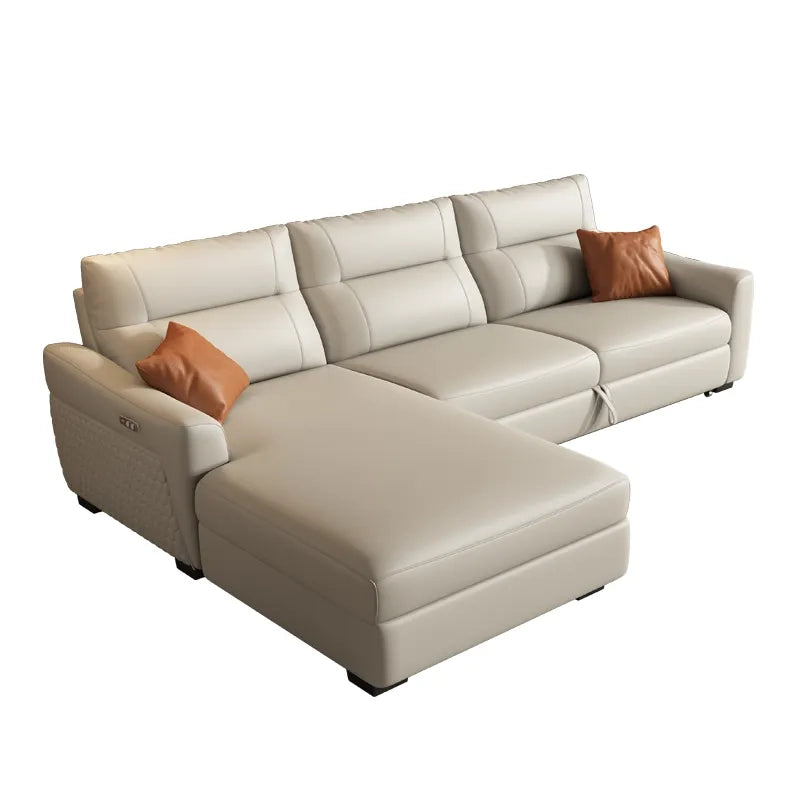 Sofa bed photo showing pull-out bed conversion with sofa cum bed design and USB feature – sectional
