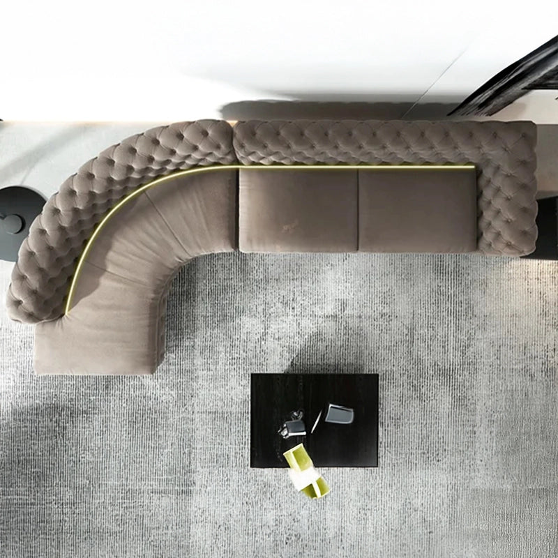 Button-tufted modern sectional couch – modern sofa design, design of sofa set – U-shape