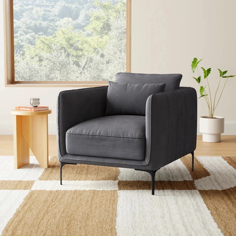 Available in rich colours like red, navy, charcoal, olive, and tan, this modern lounge sofa suits any palette - 1 seater