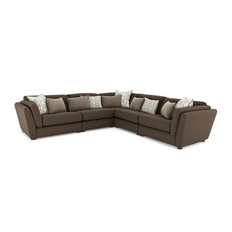 Mocha brown modern couch with low legs – contemporary sofa design + 2+corner+2 sofa set