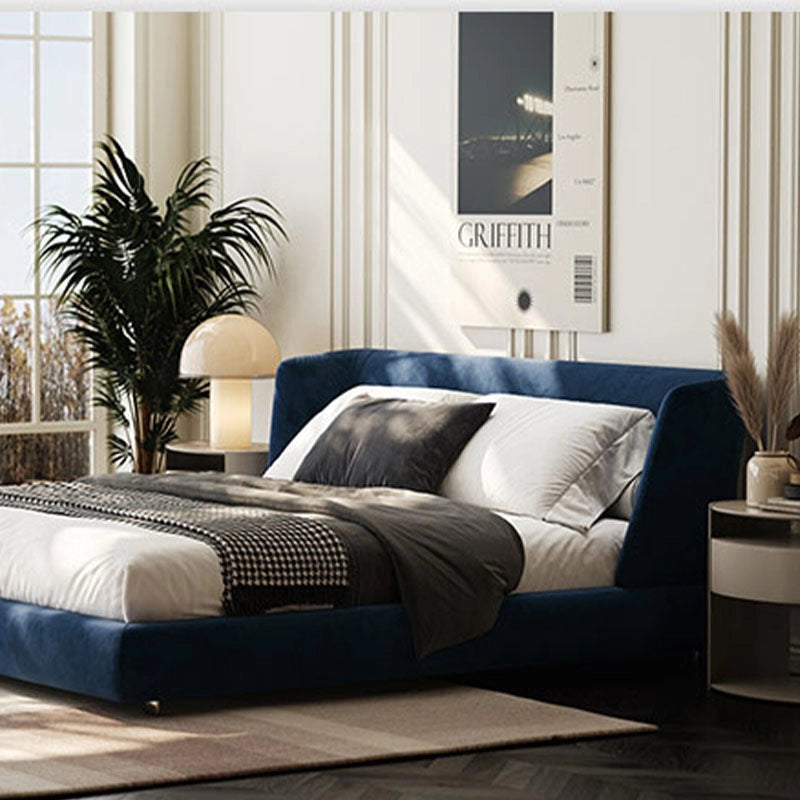 Curved frame silhouette, bed online, new bed design, velvet upholstered king bed