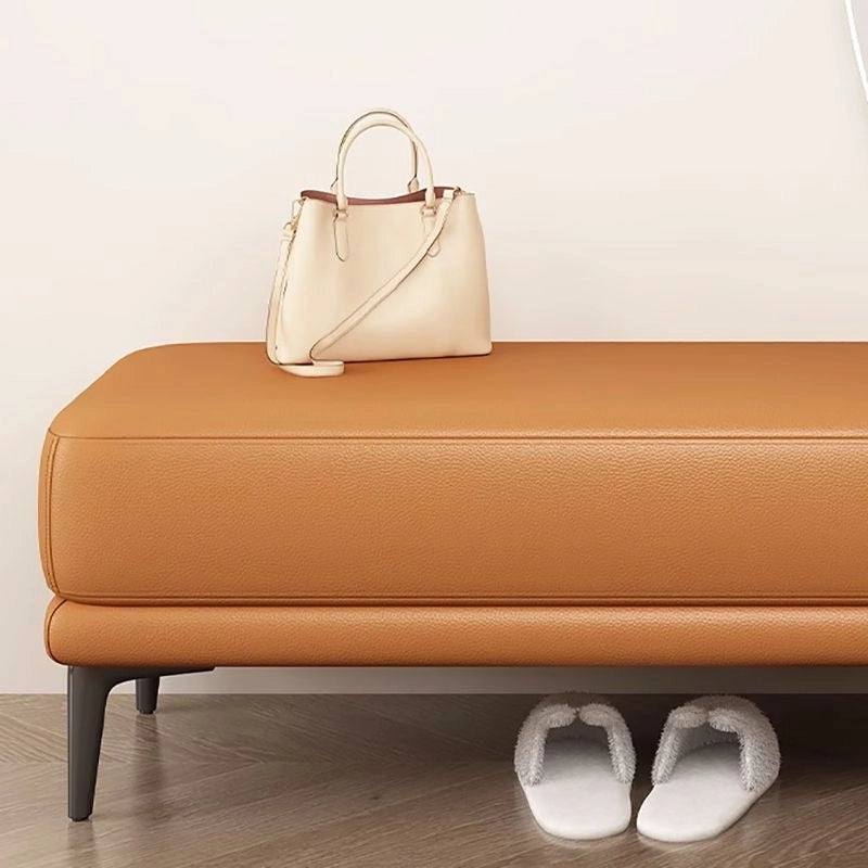 ts backless, rectangular silhouette and dual-layer cushion deliver seating comfort while leaving ample space beneath for informal shoe storage