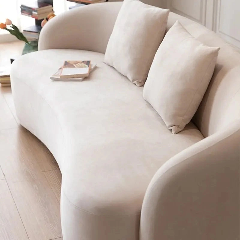  Minimalist lounge sofa in beige fabric, living room couch, designable sofa set