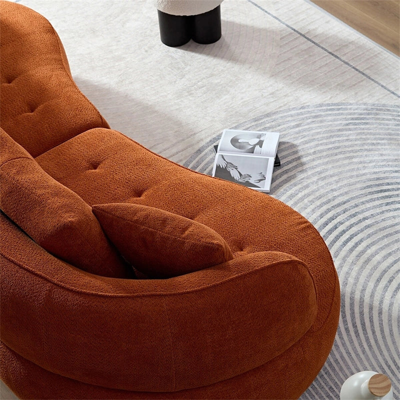 Organic shape lounge sofa in warm tones and latest sofa design luxury sofa set
