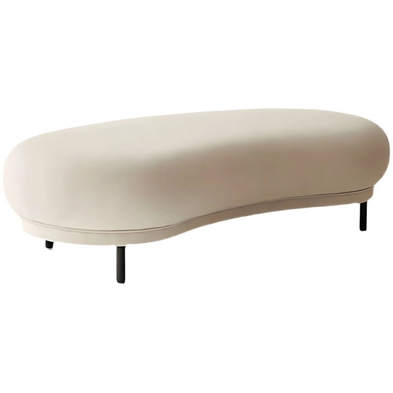 Light upholstered seat with gentle lines and bench ottoman structure in Nova fabric
