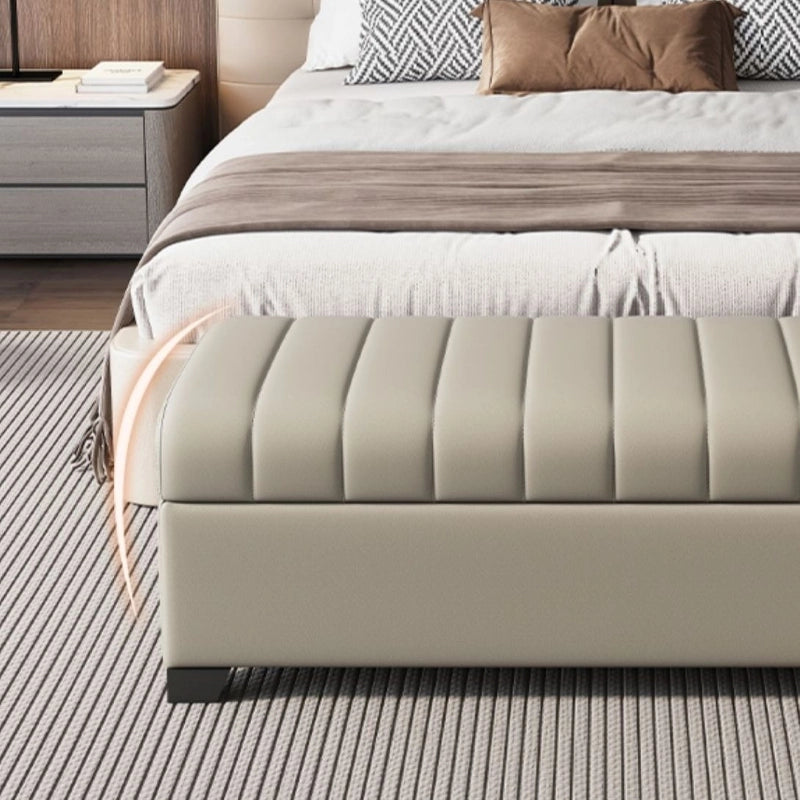 The sturdy construction includes a neem wood base and elastic seating support, enhanced with a hidden lift-up storage compartment.