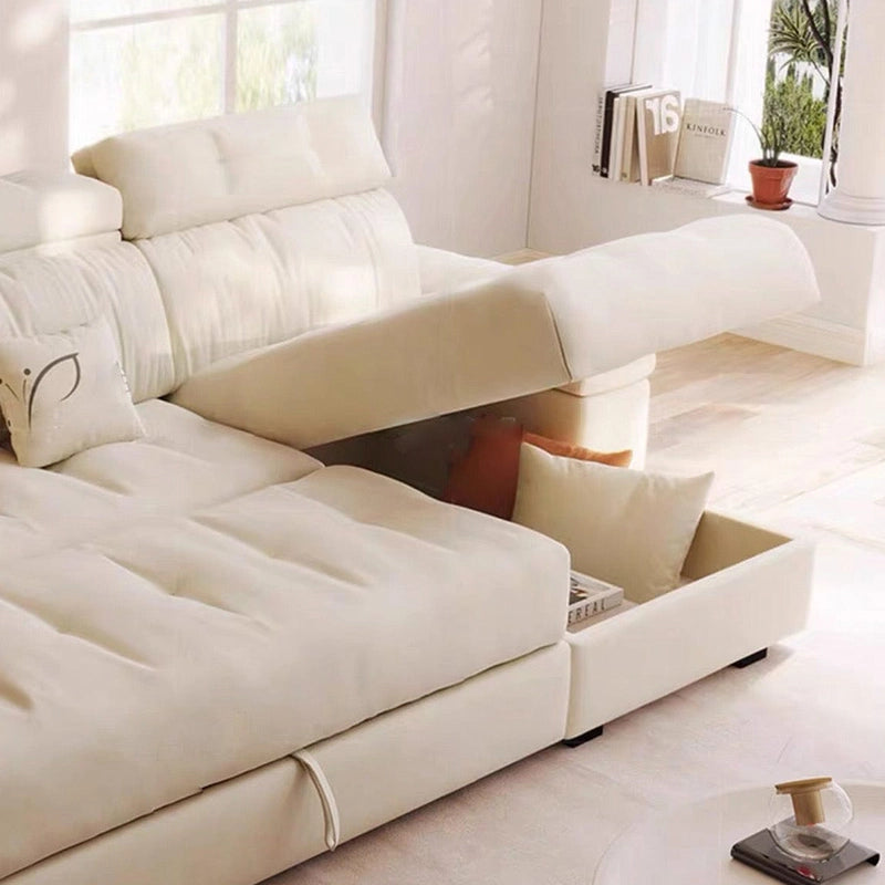 Slatted pull-out base under storage – sofa bed couch, l shape sofa cum bed