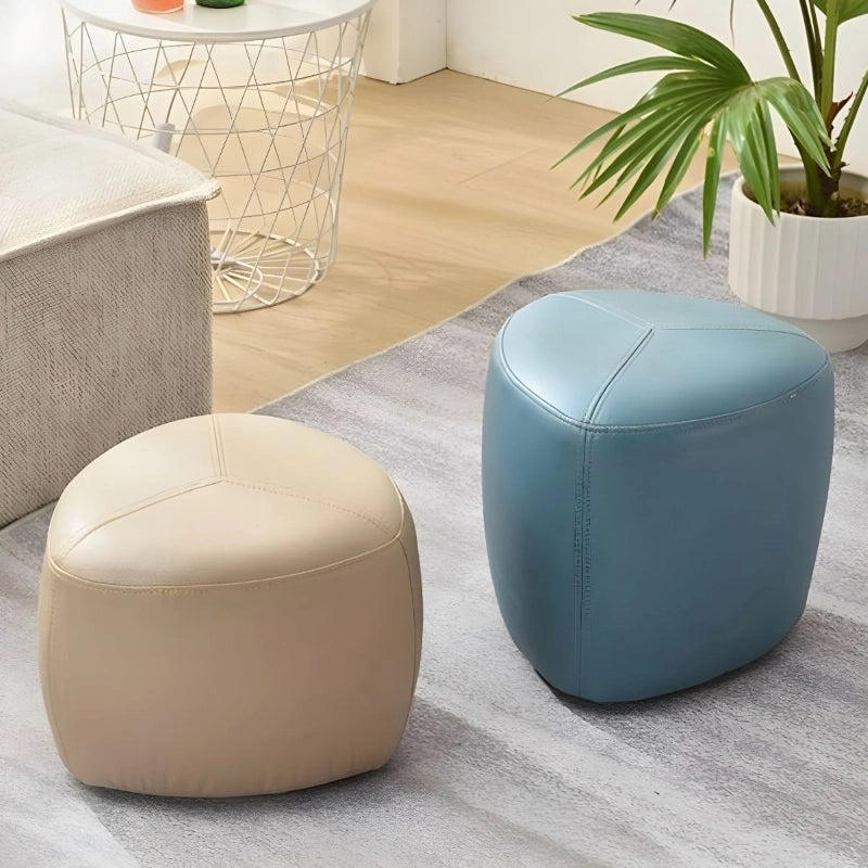 Close-up of stitched panel top – ottoman, living room ottoman 