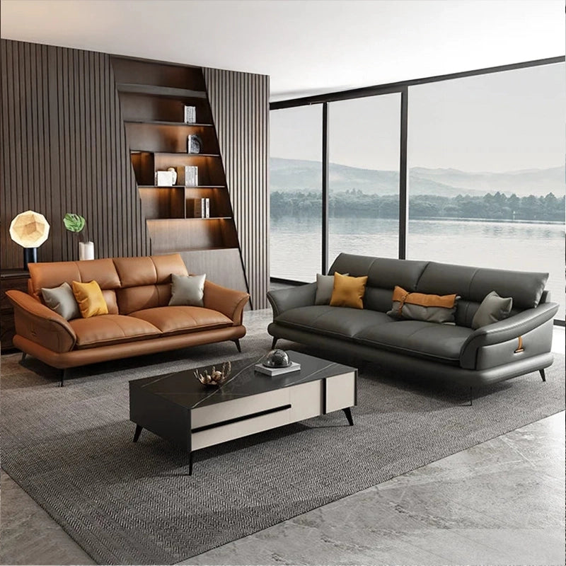 The Mesa settee combines deep lounging comfort with refined modern appeal.