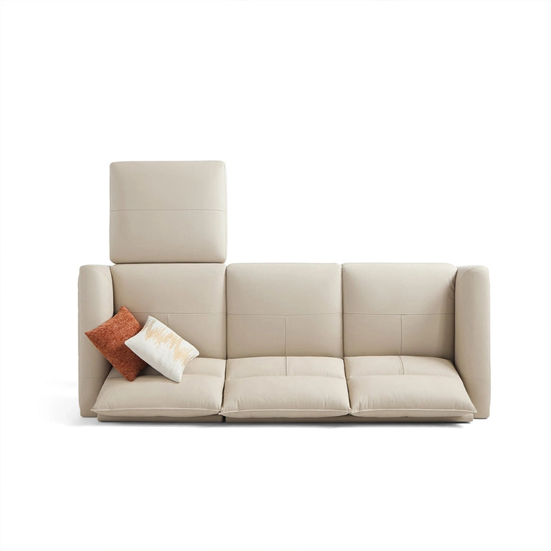 Its deep seats and segmented back cushions provide ergonomic support, while the included ottoman allows flexible layout choices.