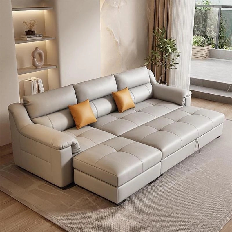 The Ralis Sofacumbed is a contemporary L-shape sectional that doubles as a versatile sleeper sofa, making it ideal for modern Indian apartments and family homes.