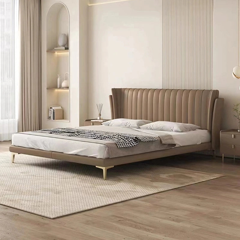 Perfect as a bed frame in upscale master bedrooms, its minimalist styling supports ergonomic back posture while reflecting modern style bed design trends.