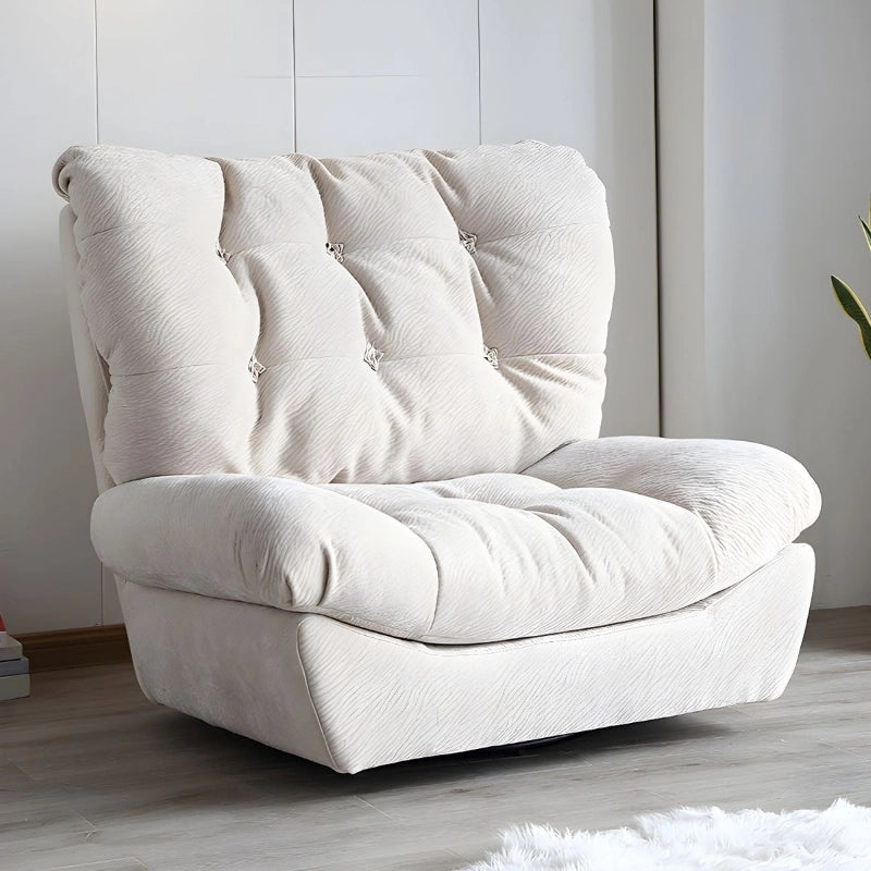 The deep seat and tall back offer excellent lumbar support, while the built-in swivel base adds functional motion