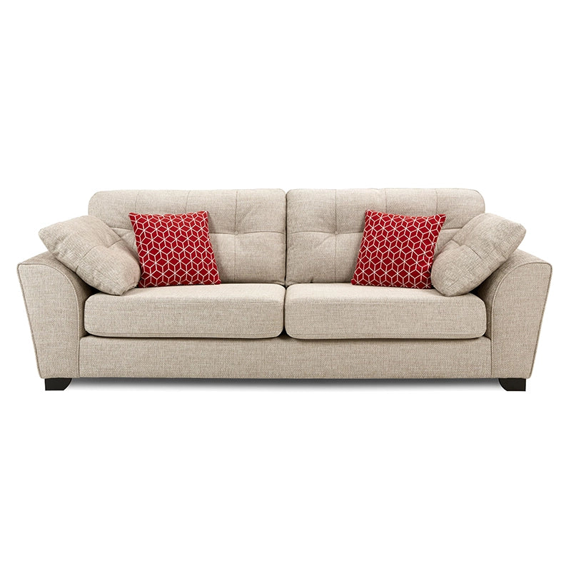 Flared arm beige couch – latest sofa design + buy couch online – fabric upholstery