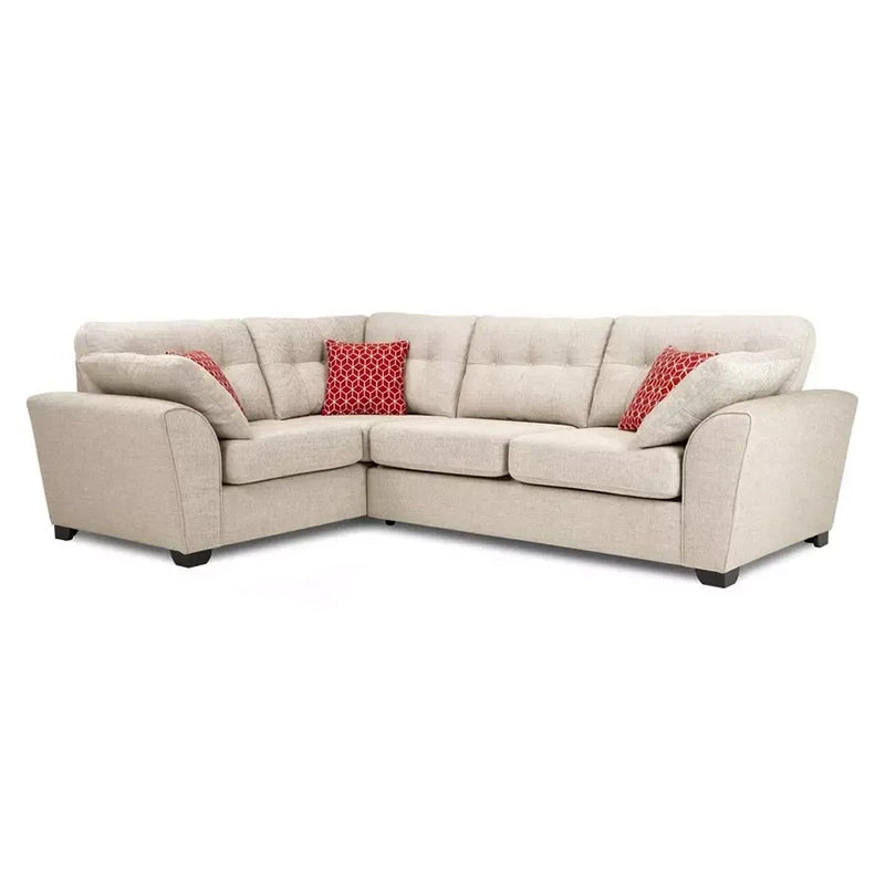 Tufted back corner sofa – stylish sofa design + order sofa online – beige fabric