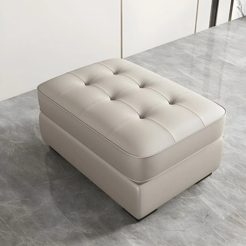 Tufted top photo leather ottoman ottoman bench shape block legs
