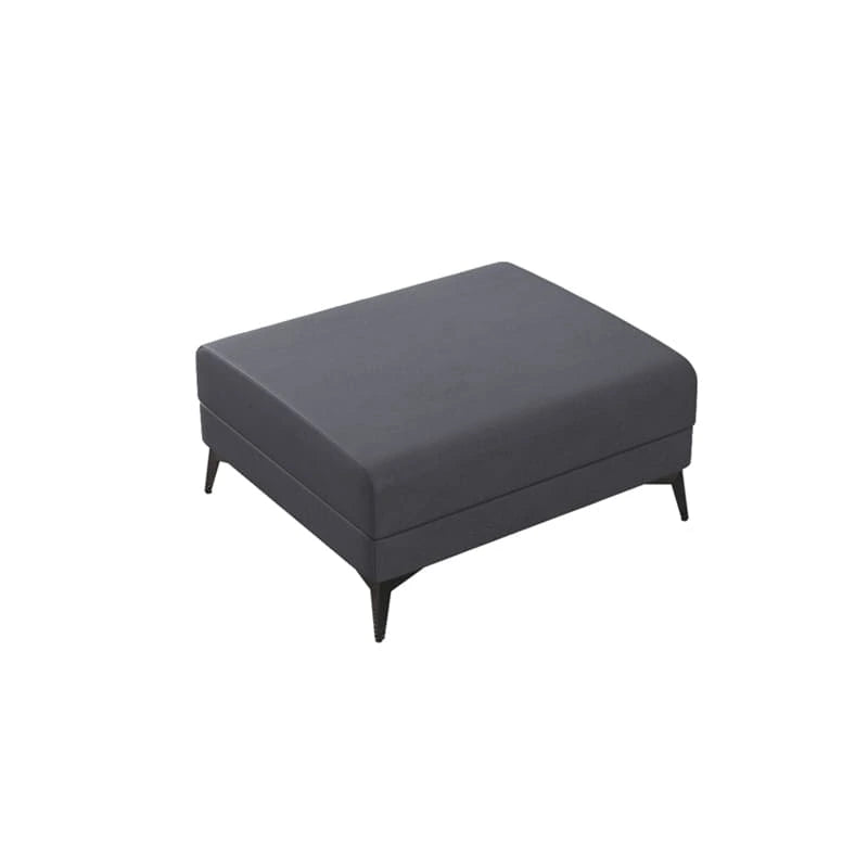 Its leatherette upholstery and powder-coated metal legs blend strength with refined style, offering a compact solution that works as an ottoman bench, footrest, or pouffe stool.