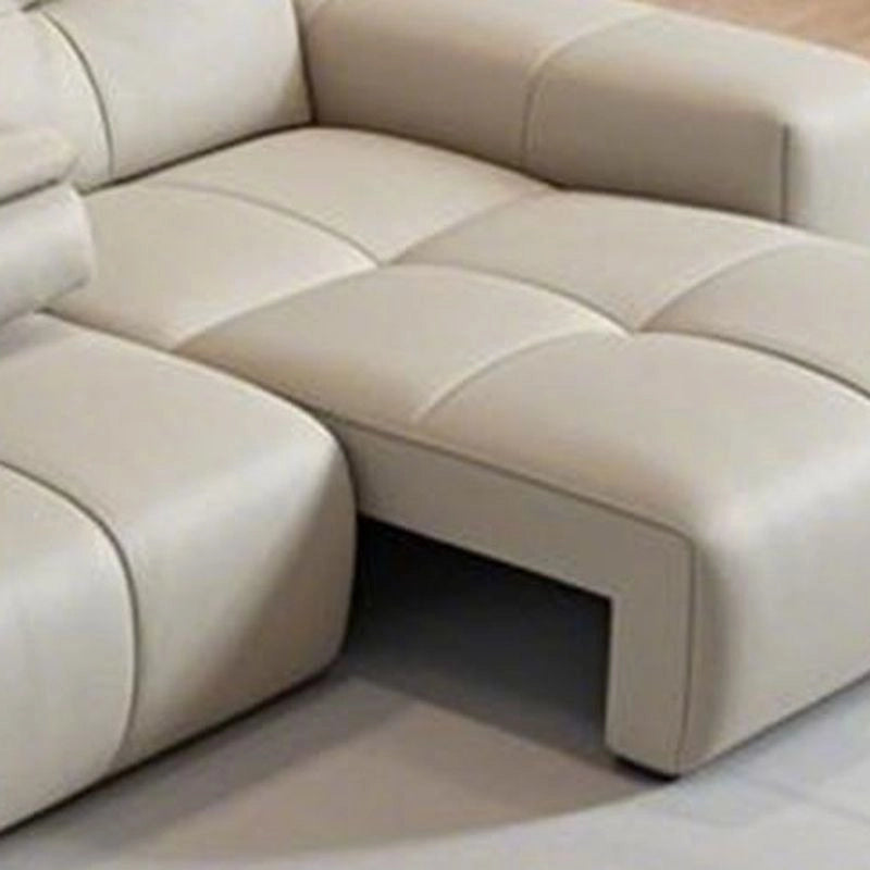 This beige faux leather convertible couch bed is ideal for modern Indian homes seeking comfort with functionality.