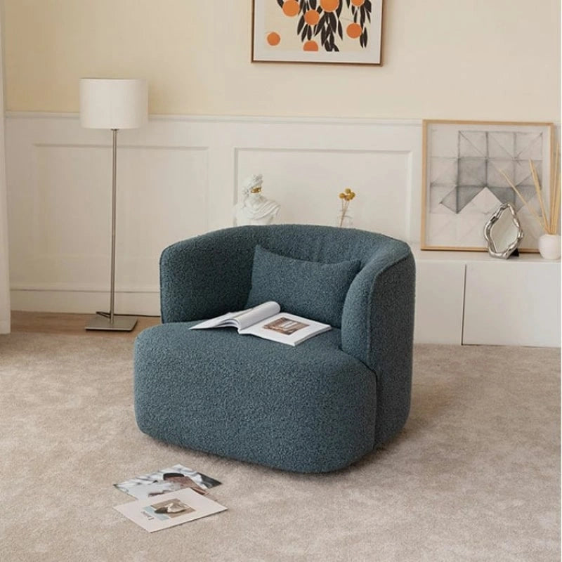 Modern cocoon armchair – sofa armchair, individual living room chair, ivory finish