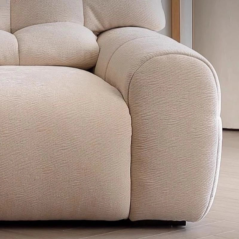 Plush backrest picture featuring deep cushioning – cloth sofa, living room couch