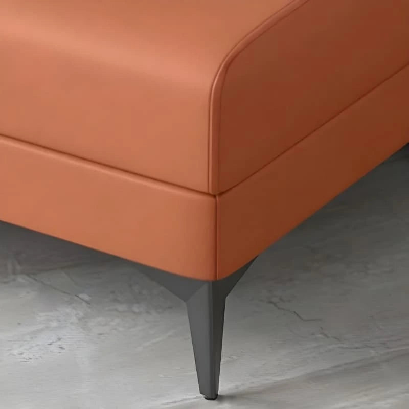 Elegant ottoman bench footrest ottoman stool black leatherette