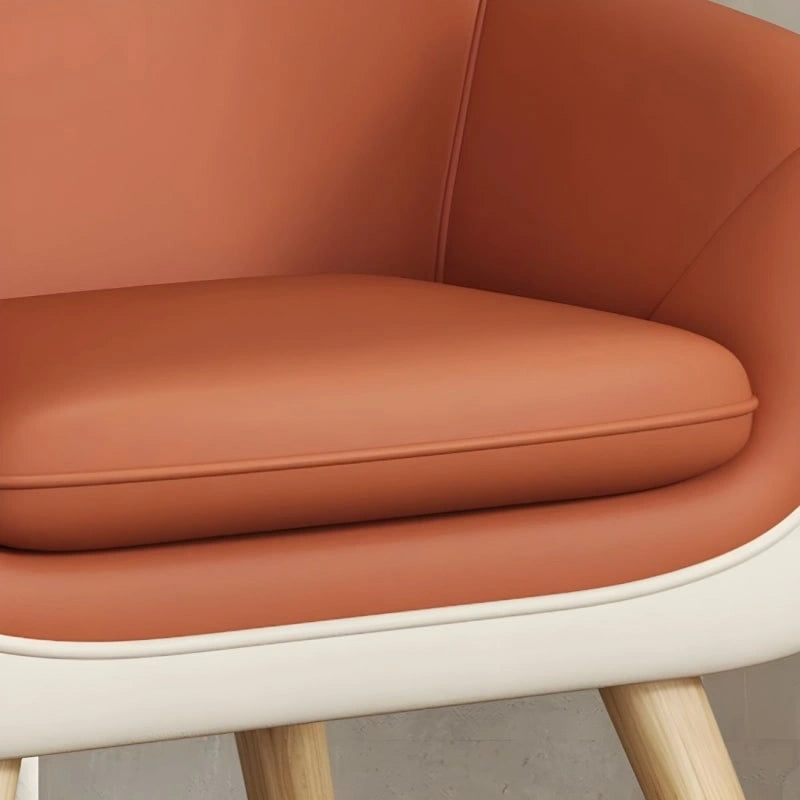 Designed to suit small living spaces, its medium-height backrest and box cushion deliver firm support for reading or relaxing.