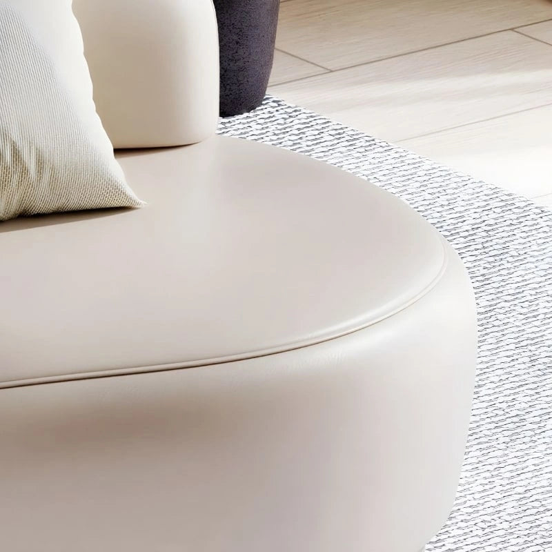 Elegant floating faux leather bench with soft upholstery and benches and ottomans look