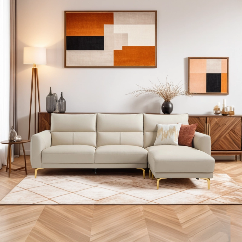 Contemporary channel-tufted back sofa, stylish sofa design, settee design, Grey fabric, 3 seater