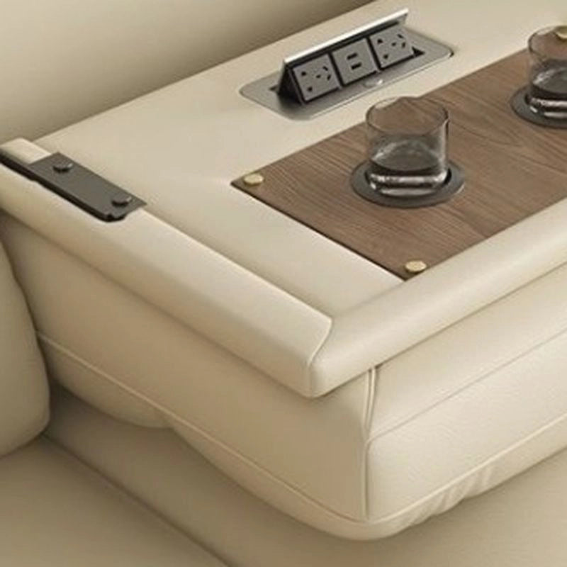 Plush backrest photographs with sofa cum bed and sofa sleeper, cream leatherette upholstery