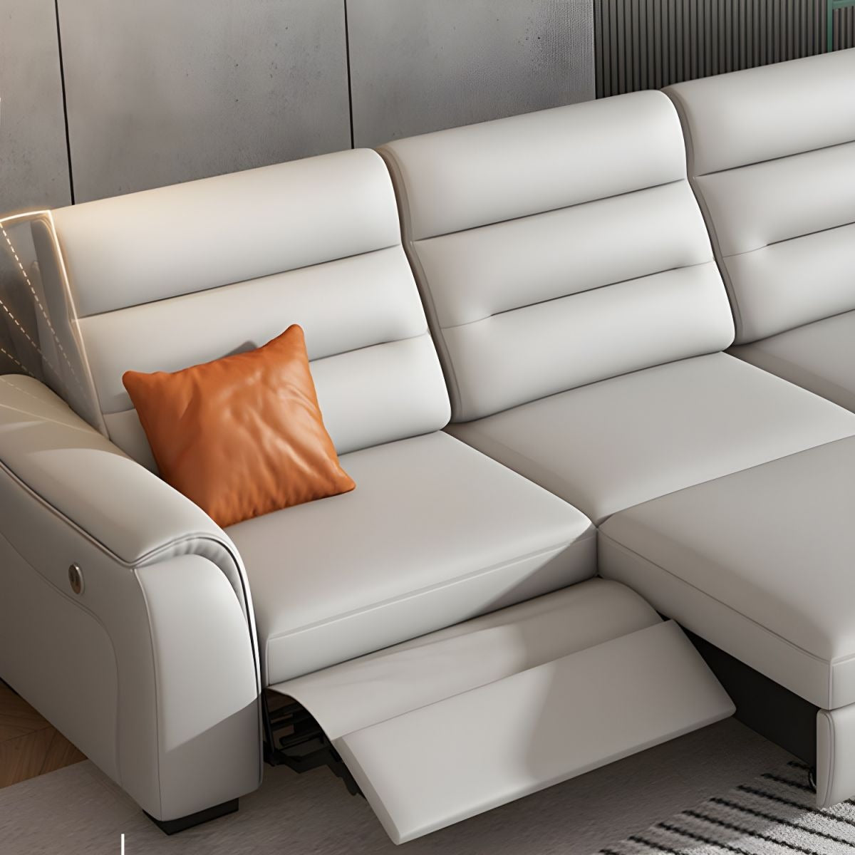 Leatherette sofa cum bed couch bed design with modern L shape and block legs