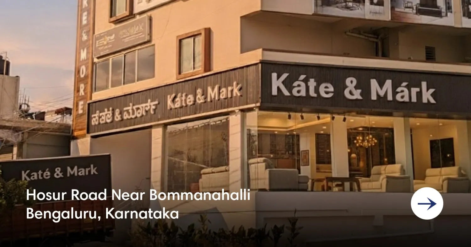 Kate & Mark furniture showroom exterior on Hosur Road near Bommanahalli, Bengaluru