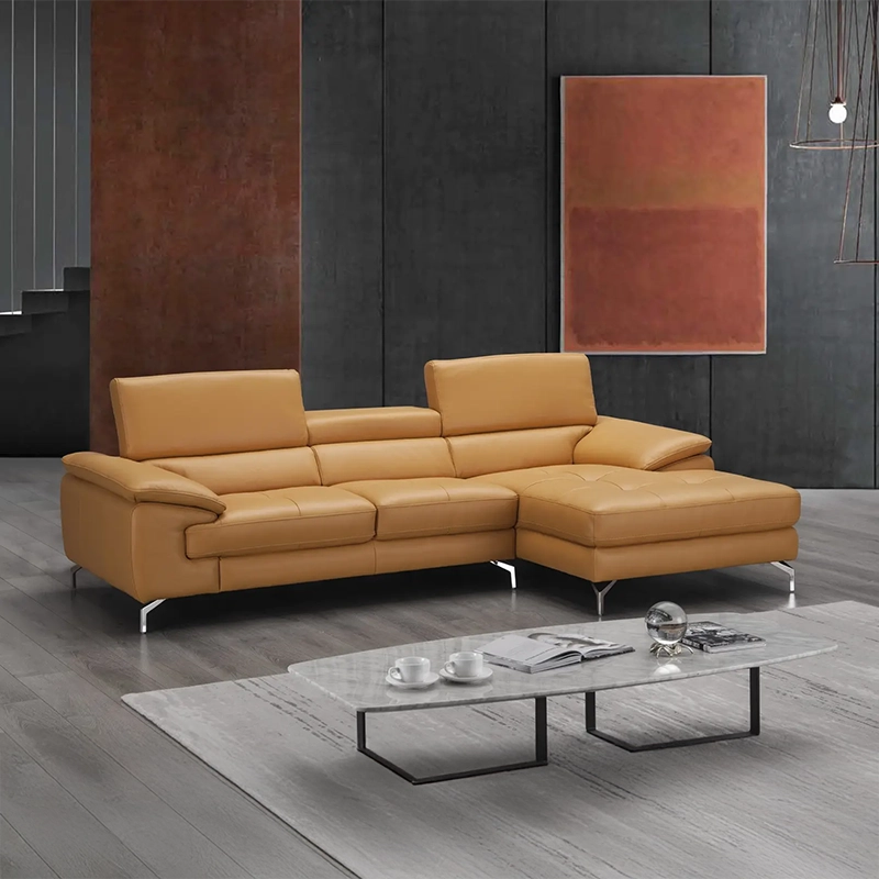Thara l shape sofa set with premium leather sofa upholstery, leather couch comfort, spacious 5 seater couch layout, and elegant corner sofa design for modern homes.