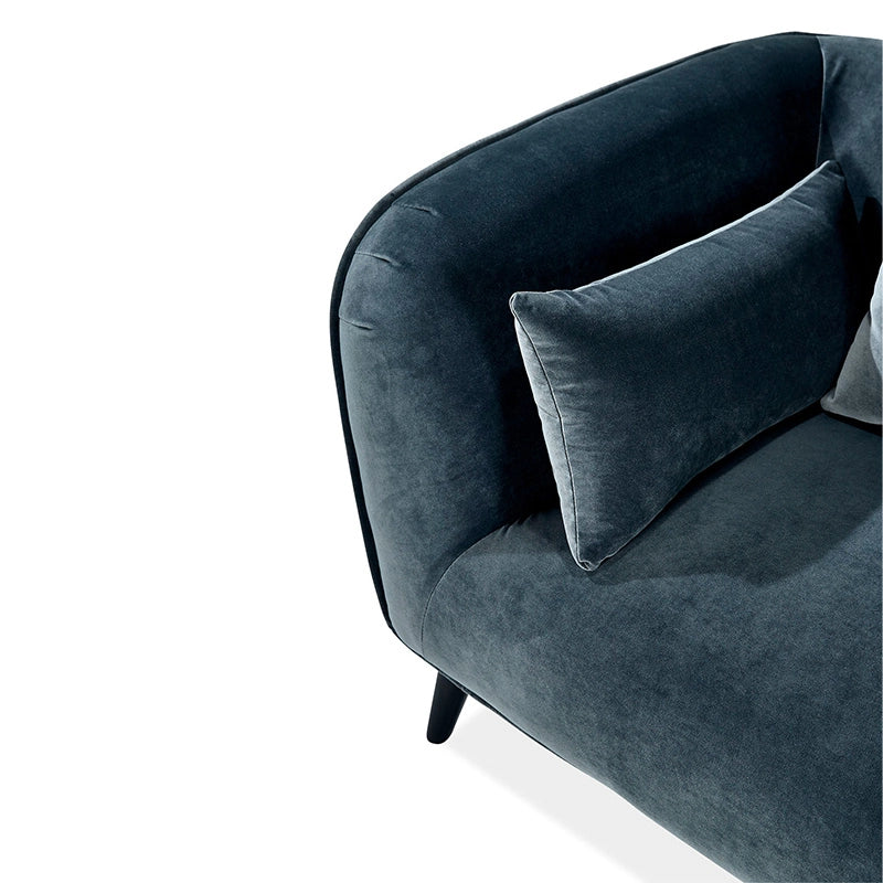 Luxury couch in charcoal grey and sky blue, modern sofa and set of sofa arrangement with lounge sofa comfort and premium luxury appeal.