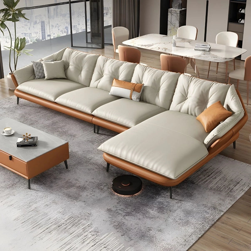 Mellow corner sofa with L shape sofa set configuration and spacious living room seating