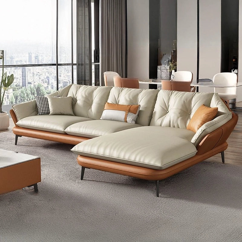 Mellow L Shape Sofa Set with leather corner sofa design, 5 seater sofa layout and modern living room comfort