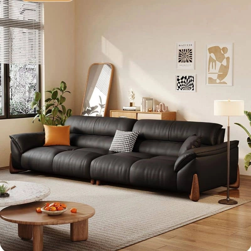 Hero view of Oviedo Leather Sofa Set featuring 3 seater sofa comfort, premium leather upholstery, luxury couch appeal and modern sofa design for contemporary interiors