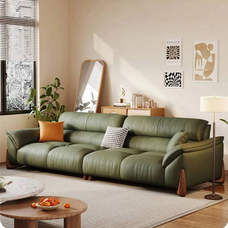 Oviedo Luxury Leather Sofa Set with premium leather couch finish, modern living room sofa styling, deep cushioned seating comfort and elegant contemporary design