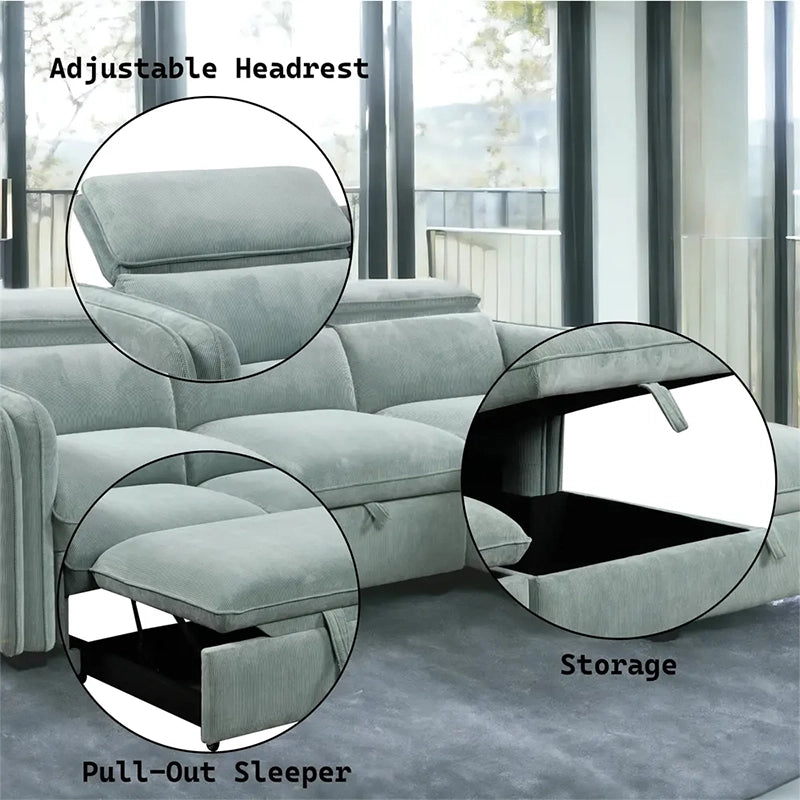 Durres sofa cum bed designed as a practical couch bed and sofacumbed with chaise storage sofa cum bed functionality for organised living spaces.
